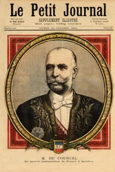 Retrato de Alphonse Chodron de Courcel (1835-1919), político francês, carreira diplomática, na Alemanha (1881-1886) e no Reino Unido (1894-1898), presidente do conselho de administração dos caminhos-de-ferro parisienses de Orleães e membro da academia de m
