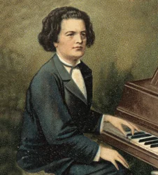 Retrato de Anton Rubinstein (1829-1894), pianista e compositor russo.