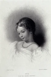Retrato de Augusta Ada Byron (1815-1852) que se tornou Anna Lovelace, filha do poeta George Gordon Byron. Gravura do século XIX.