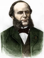 Retrato de Auguste Pouyer-Quertier (Pouyer Quertier) (1820 - 1891). Gravura do final do século XIX.