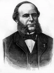 Retrato de Auguste Pouyer-Quertier (Pouyer Quertier) (1820 - 1891). Gravura do final do século XIX em "Histoire de France" de H. Martin.