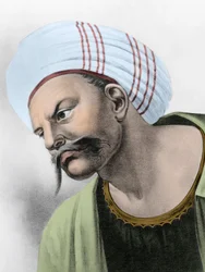 Retrato de Averroes (Ibn Rushd) - Retrato de Ibn-Rushd (Ibn Rushd) conhecido como o nome latino de Averroes (1126-1198)