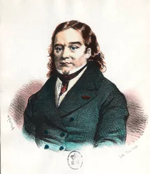 Retrato do Barão Larrey (1766 - 1842), cirurgião militar francês e inventor da ambulância. Gravura do século XIX. Coleção particular.