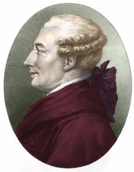 Retrato de Beaumarchais. Gravura do século XIX.