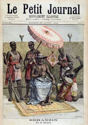 Retrato de Behanzin (1844-1900), rei de Dahomey (Benin) - no "Le Petite Journal" de 23/4/1892