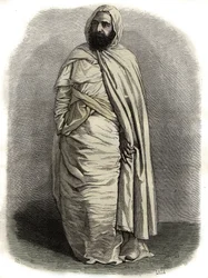 Retrato de Ben Mahi Ed Din Abd El Kader (Abd El-Kader) (1808 - 1883) ABDELKADER, Amir de Mascara, líder militar e religioso, - Retrato de Ben Mahi Ed Din Abd El Kader (Abd El-Kader) (1808-1883) Emir Algerien -