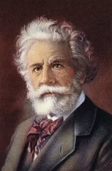 Retrato de Camille Flammarion, astrónomo e jornalista científico francês.