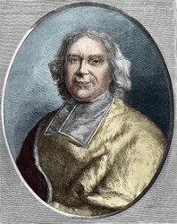 Retrato do Cardeal Fleury (1653 - 1743). Gravura de André Hercule de Fleury de 1866.
