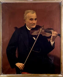 Retrato de Cesare Emiliani, violinista italiano (Pintura