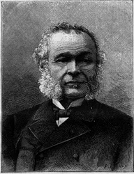 Retrato de Charles Adolphe Wurtz (1817-1884), químico e professor francês. Gravação na "Natureza". Journal of Science and its Applications to Arts and Industry". 1884