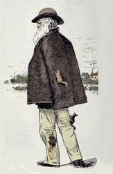 Retrato de Charles Darwin (1809-1882) brincando com esquilos.