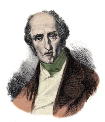 Retrato de Charles Fourier (1772 - 1837), teorista socialista francês. Gravura do século XIX.
