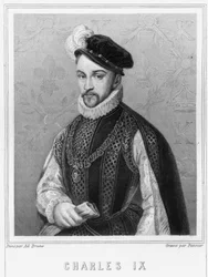 Retrato de Carlos IX (1550 - 1574), Rei de França - em "Histoire des Français" de Lavallée, gravura, sd.