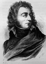 Retrato de Charles John - Baptist Bernadotte (Charles XIV) (1763 - 1844). Gravura do final do século XIX em "Histoire de France" de H. Martin.