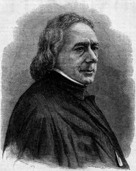 Retrato de Charles Philipon (1800-1862), cartunista, litógrafo e jornalista francês, fundador dos jornais satíricos "La Caricature" e "Le Charivari". Gravura em "Le Monde Illustré" n¡251 de 1 de Fevereiro de 1862.