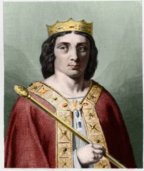 Retrato de Childeric II (v. 653 - 675), Rei da Austrália - em "Histoire des Francais" de Lavallee, gravura, sd.