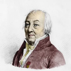 Retrato de Claude Louis, Conde Berthollet (1748 - 1822), quimico.gravura francesa de 1820.