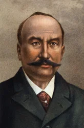 Retrato de Clement Ader, engenheiro francês, pioneiro da aviação.