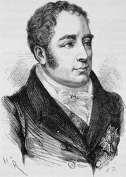 Retrato do Conde Pierre Bruno Daru (1767 - 1829). Gravura do final do século XIX em "Histoire de France" de H. Martin.