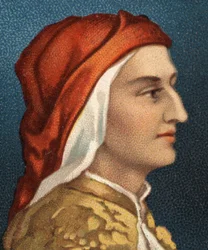Retrato de Dante Alighieri (1265-1321), escritor italiano.