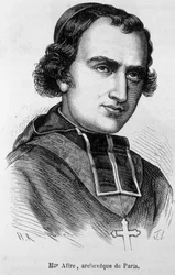 Retrato de Denys Auguste Affre (1793-1848), arcaico de Paris.