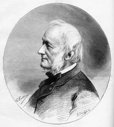 Retrato do escritor Desejo Nisard (1806-1888) e membro da academia francesa eleita em 1850.
