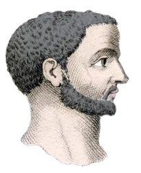 Retrato de Diocleciano (Gaius Aurelius Valerius Diocletianus, 245-316), Imperador Romano de 284 a 305. Gravura do século XIX.