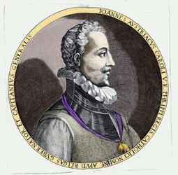Retrato de Don Juan da Áustria (1547-1578), filho ilegítimo de Carlos V (1500 - 1558). Gravura