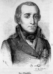 Retrato do duque Louis Antoine Henri de Bourbon Duque de Enghien (1772-1804), príncipe francês, foi baleado por Bonaparte em 21 de março de 1804.