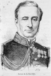 Retrato de Edmond Jurien de La Graviere (1812-1892), almirante francês.
