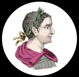 Retrato do Imperador Elagabal ou Heliogabale (Marcus Aurelius Antoninus ou Heliogabalus) (204-222 d.C.). Gravura do século XIX.
