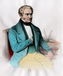 Retrato do Gabinete de Etienne (1788 - 1856) Teorista socialista francês. Gravura do século XIX. Coleção particular.