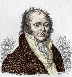 Retrato de Etienne Geoffroy Saint Hilaire Saint Hilaire (Saint-Hilaire) (1772-1844), naturalista francês. Gravura a partir de 1835.