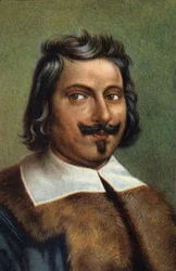 Retrato de Evangelista Torricelli ou Toricelli, físico italiano.