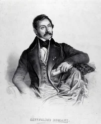 Retrato de Felice Romani, libretista, poeta e crítico Iltaliano (1788-1865).