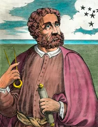 Retrato de Fernão de Magalhães (1480-1521), navegador português - Gravura do século XVI - Colecção Privada - Retrato de Fernão de Magalhães (1480-1521) Explorador português - Gravura do século XVI - Colecção Privada