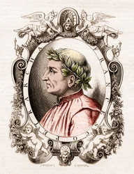 Retrato de Francesco Petrarca (Petrarca) (1304-1374), poeta italiano.