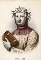 Retrato de Francesco Petrarca (Petrarch), escritor italiano (1304 - 1374)