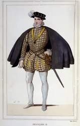 Retrato de François II (1544 - 1560), gravura do Rei de França a partir de 1830