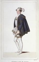 Retrato de François II (1544 - 1560), gravura do Rei de França a partir de 1830