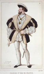 Retrato de François I (1494 - 1547) Gravura de 1830