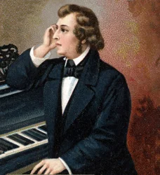 Retrato de Frederic Chopin (1810 - 1849), compositor polonês.