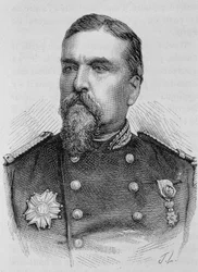 Retrato do General Ducrot (1817 - 1882). Gravura do final do século XIX em "Histoire de France" de H. Martin.