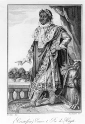 Retrato do General Henry Christophe, Rei do Haiti, herói da independência do Haiti. Gravura sd. Século XIX.
