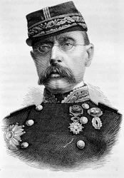 Retrato do General Louis Faidherbe, colonizador francês (1818 - 1889). Gravura do século XIX.
