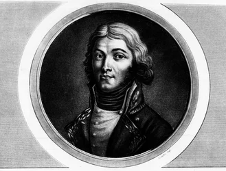 Retrato do General Louis Lazare Hoche (1768-1797). Gravura em "Coleção completa de pinturas históricas da revolução francesa, em três volumes". 1804.