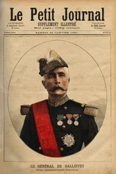 Retrato do General Marquês Gaston de Galliffet (1830-1909), comandante do exército, candidato à presidência da república em 1879 e ministro da guerra em 1899. Gravura em "Le petit journal illustrious" 24/01/1891. A coleção de Selva.