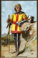 Retrato de Geoffroi de Villehardouin (1150 - 1213). Cromolitografia do final do século XIX.