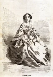 Retrato de George Sand (Aurore Dupin, Baronne Dudevant) (1804-1876).