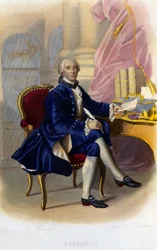 Retrato de Georges Louis Leclerc, Conde de Buffon (1707 - 1788), naturalista e escritor francês. Em "Le Plutarque francais".